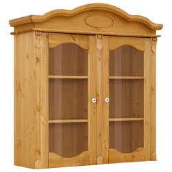 Aufsatzschrank HOME AFFAIRE "Tessin", beige (natur), 2 Türenmit Glaseinsatz, Schränke, Schrankaufsatz Vitrinenaufsatz, Vitrinen-Aufsatz, Breite 115 cm, aus massiver Kiefer, FSC