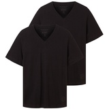 TOM TAILOR Herren T-Shirt mit V-Ausschnitt aus Baumwolle, 29999-Black, XL