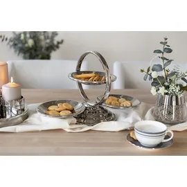 Fink große 3er Etagere 31 cm aus Edelstahl, mit 3 Schälchen, Höhe ca. 31,5