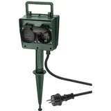 goobay Gartensteckdose 4-fach 2 m Schwarz-Grün 1 St.