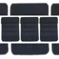 varivendo BH Verlängerung 3er Set 3 reihig 45mm schwarz elastisch BH Erweiterung Verlängerer Damen Unterwäsche Komfort Kleidung Zubehör