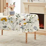 Vintage-Blumen Tischdecke Ovale 240x140 cm, Fleckabweisende Abwaschbare Tischdecke mit Landhausstil Muster, Weiß Gartentischdecke, Für Küche, Esszimmer, Party -AAb2