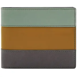 Fossil Leder Kartenetui Everett Bifold Card Case Sage braun grün - Braun/Grün/Grau