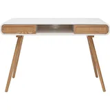miliboo Schreibtisch mit Schiebetüren und Flechtwerk L120 cm OLYMPE