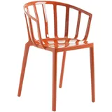 Kartell Stapelstuhl Venice rostrot, Designer Philippe Starck, 75x51x51 cm