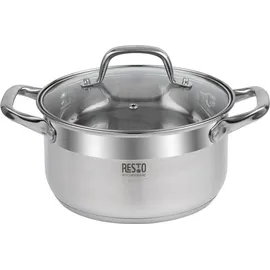 Resto Kitchenware Libra, 3,6 l, Rund, Edelstahl, Glas, Edelstahl, Edelstahl, Edelstahl - Silber