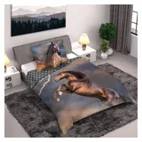 texpot Bettwäsche Bettwäsche Garnitur Pferd, Baumwolle, 2 teilig bunt