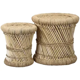 Marrakesch Orient & Mediterran Interior Hocker Benita 36 x 30 cm Beige