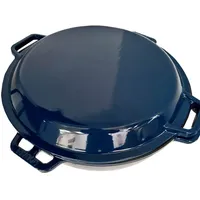 robari Kasan ROBARI Wok ASIA 12 Liter mit Grilldeckel aus Gusseisen emailliert