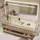 360Home Wandhängendes Waschbecken-Set - Sinterstein - Travertine look, mit Spiegel, Unterschrank, Ablage & Ablauf, mit Armaturenloch 120×55 cm【YT9865-1...