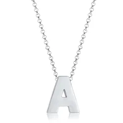 Kette mit Anhänger ELLI "Buchstabe A Initialen 925 Sterling Silber", silber, Halsketten, Damen, 45, ohne Stein, Silber 925 (Sterlingsilber), L: 45cm
