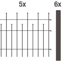 GAH Alberts GAH-Alberts Komplettset Zaun Madrid 10m 73,5 cm hoch, anthrazit, zum Aufschrauben