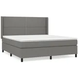 vidaXL Boxspringbett mit Matratze Dunkelgrau 160x200 cm Stoff1350246