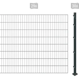 Arvotec Einstabmattenzaun 2 - 60 m x 160 cm Grau/Kunststoff