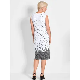 GOLDNER Etuikleid Midi Blumenprint Schwarz/Weiß 22