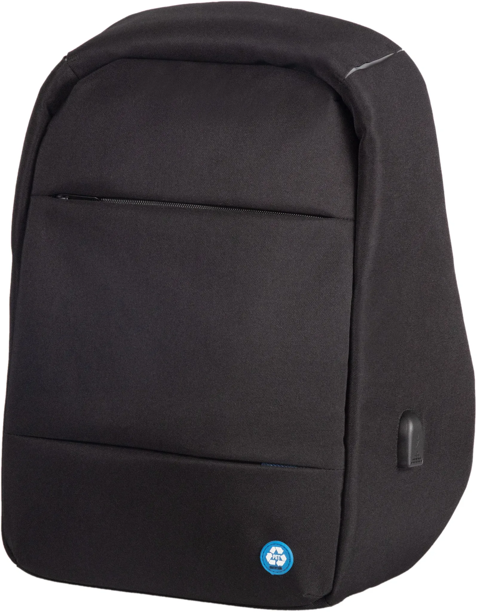 Laptoprucksack LIGHTPAK "RPET" Gr. B/H/T: 33 cm x 47 cm x 19 cm, schwarz Herren Rucksäcke aus recyceltem Material mit USB-Schleuse