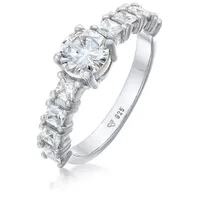 Elli Fingerring Zirkonia Verlobung Eternity 925 Silber, Verlobungsring silberfarben 58