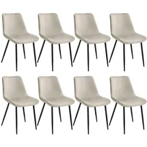 Tectake tectake® Set Stuhl Monroe Samtoptik, schwarze Stahlbeine, 48 x 59 x 82,5 cm