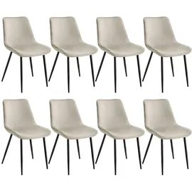 Tectake tectake® Set Stuhl Monroe Samtoptik, schwarze Stahlbeine, 48 x 59 x 82,5 cm