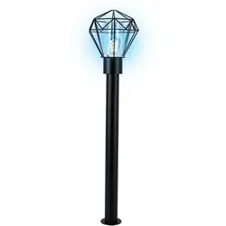 Außenbeleuchtung Standleuchte Außen mit Bewegungsmelder Stehlampe mit Bewegungsmelder, schwarz Gitter, Fernbedienung dimmbar, 1x RGB LED 8,5W 806Lm warmweiß, H 100 cm