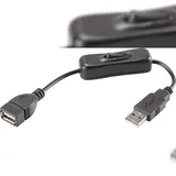 Renkforce USB-Verlängerungskabel A/A mit Ein/Aus-Schalter, 0.25 m