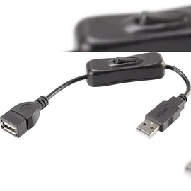 Renkforce USB-Verlängerungskabel A/A mit Ein/Aus-Schalter, 0.25 m