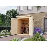 Karibu Gartenhaus Bikebox Fahrradgarage 3 19 mm naturbelassen, BxT: 162.50x216 cm, 19 mm Wandstärke, Doppeltür
