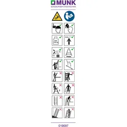 Munk Hinweis-Aufkleber für Teleskopleiter mit zwei Quertraversen - 019165