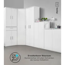 mokebo Midischrank in Weiß Der Schlanke Mehrzweckschrank Allzweckschrank oder Aufbewahrungsschrank