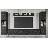 INOSIGN Wohnwand »PARIS, Vitrine Türanschlag links/rechts wechselbar« Komplett-Set, 4 Stk. tlg., braun