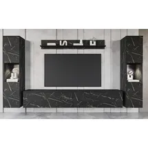 INOSIGN Wohnwand »PARIS, Vitrine Türanschlag links/rechts wechselbar« Komplett-Set, 4 Stk. tlg., braun