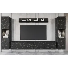 INOSIGN Wohnwand »PARIS, Vitrine Türanschlag links/rechts wechselbar« Komplett-Set, 4 Stk. tlg., braun