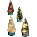 Trendline Baum Kunststoff 10 cm H dunkelgrün/grün/lila/beige/weiß Figur