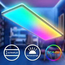 B.K.Licht LED Panel dimmbar flach Deckenleuchte 58x20cm Lampe, RGB+W Farbwechsel 22W schwarz