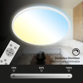 Briloner LED Panel Slim Ø 48 cm, weiß utraflach CCT