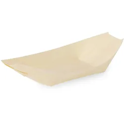BIOZOYG 500 Stück Snackschalen Einwegschalen Holzschiffchen 170mm, biologisch abbaubar, für Fingerfood, Schalen aus nachhaltiger Forstwirtschaft