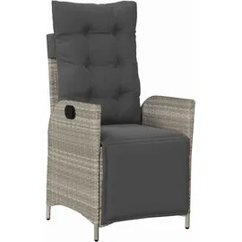 vidaXL 5-teiliges Garten-Ess-Set Hellgrau Poly-Rattan