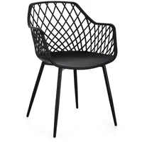 BIZZOTTO Esszimmerstuhl 4er-Set aus Kunststoff und Metall, modern, Schwarz,