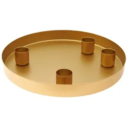 Goldenes Metalltablett mit magnetischen Kerzenhaltern 20cm