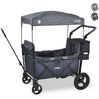 Fablekids Bollerwagen Leo X2Plus mit Dach Faltbarer Transportwagen XXL-Hecktasche