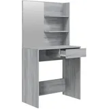 vidaXL Schminktisch mit Spiegel Grau Sonoma 74,5x40x141 cm