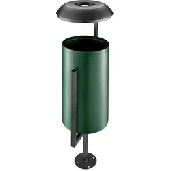 Mülleimer für draußen, 35 l, 365 x 365 x 1030 mm, grün