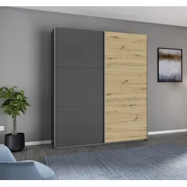 Rauch Schwebetürenschrank Acton 175 x 210 x 59 cm Grau