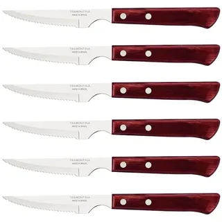 Tramontina Steakmesser Spanish Style, Set 6-teilig, Edelstahl, Holzgriff, FSC, 22