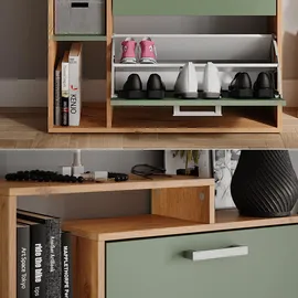 Vicco Orlando 80 x 166,1 x 24,2 cm mit 4 Fächern grün / grün