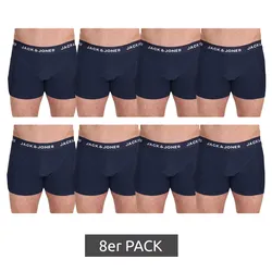 8er Pack JACK & JONES Herren Boxershorts atmungsaktive Baumwoll-Unterhose Unterwäsche meliert 12259926 Navy - XL