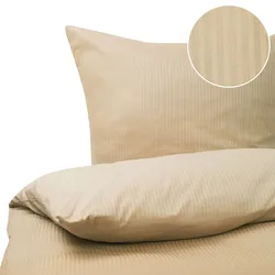 Bettwäsche-Set AVONDALE 200x220 cm Baumwollsatin Beige