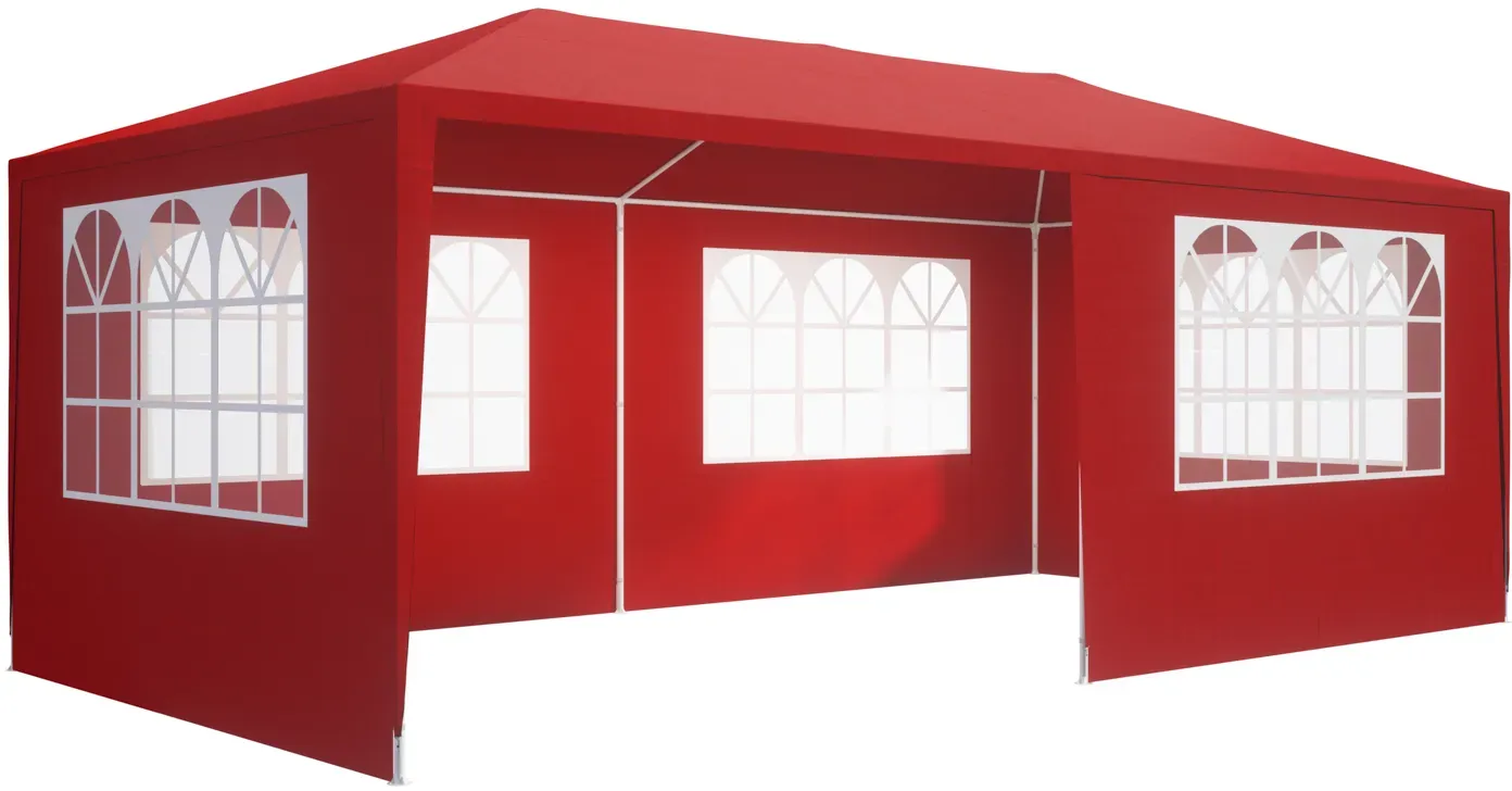 Gazebo Rimini Red 3x6m incl Side Panels
