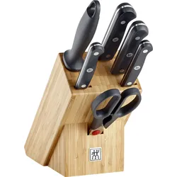 Gourmet Messerblock mit 4 Messern, Schere und Schärfer mit Schärfer