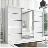 A&J MöbelLand Schiebetürenschrank AURELIA 2 200 x 0 x 0 cm Weiß